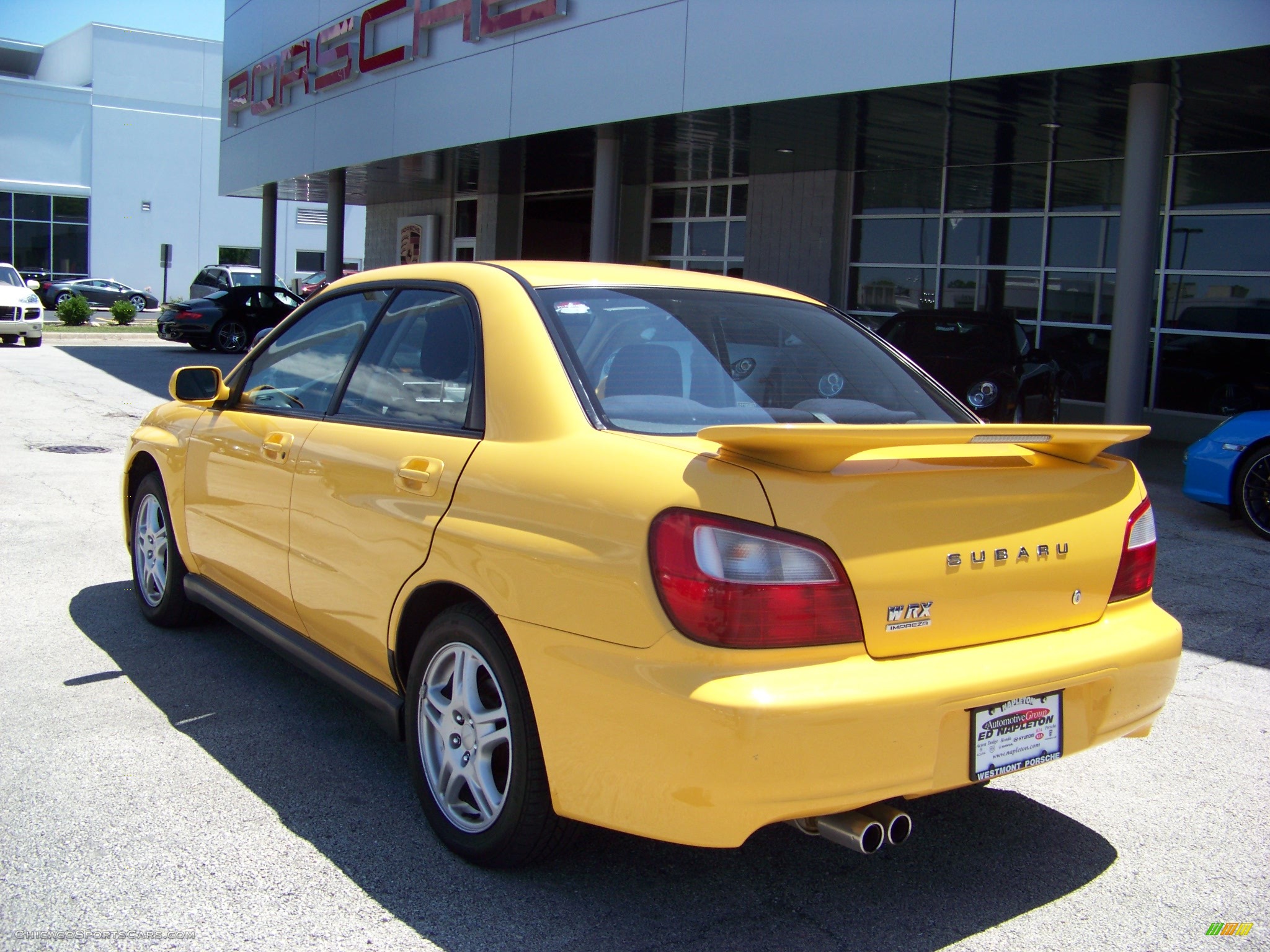 2003 Impreza WRX Sedan - Sonic Yellow / Grey/Blue photo #6