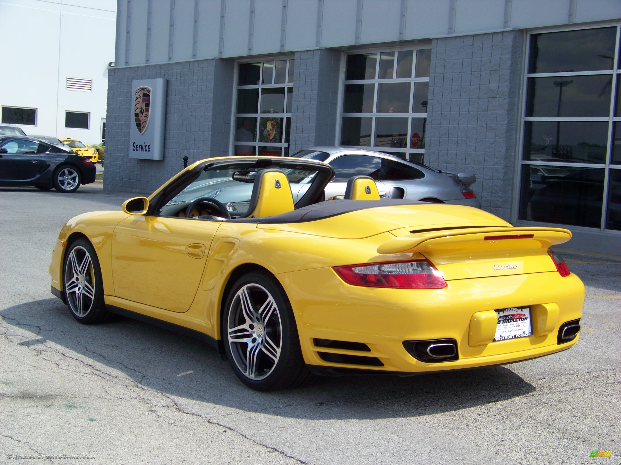 2008 911 Turbo Cabriolet - Speed Yellow / Stone Grey photo #7