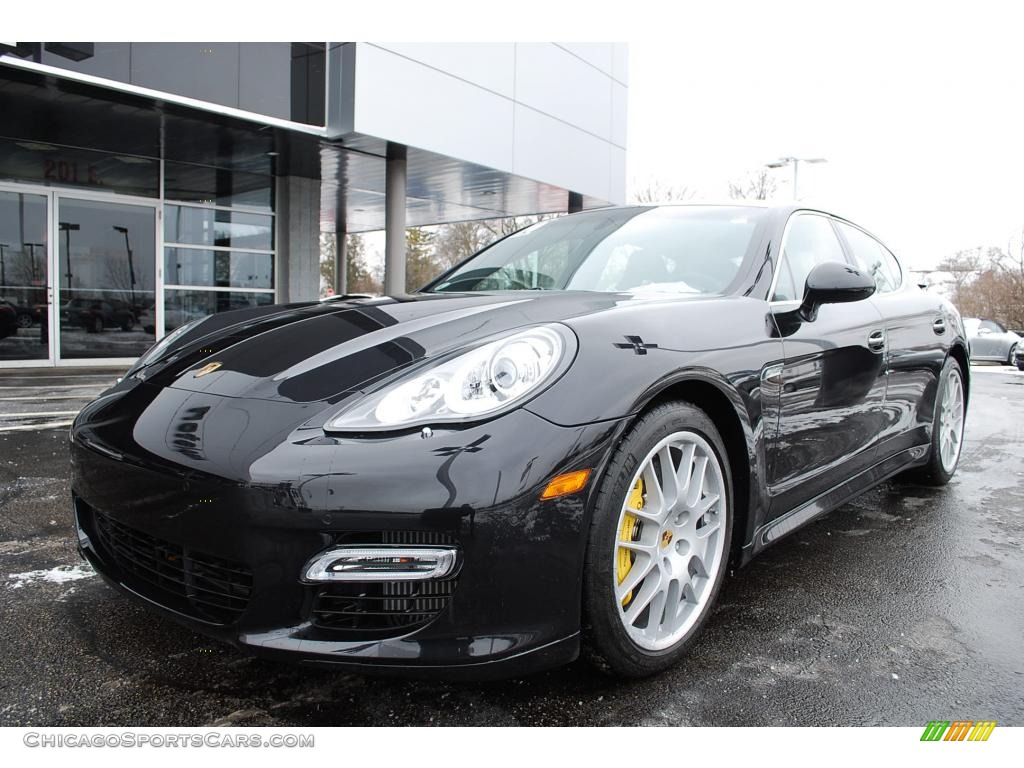 2010 Panamera Turbo - Basalt Black Metallic / Black photo #1