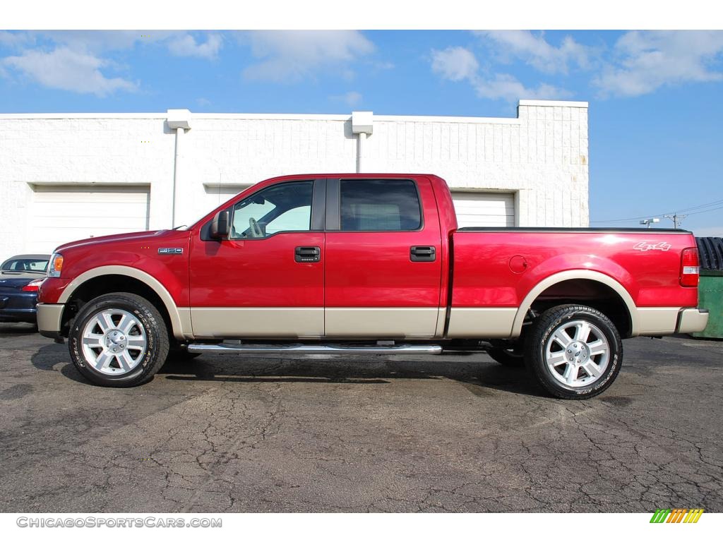 2007 F150 Lariat SuperCrew 4x4 - Redfire Metallic / Tan photo #2