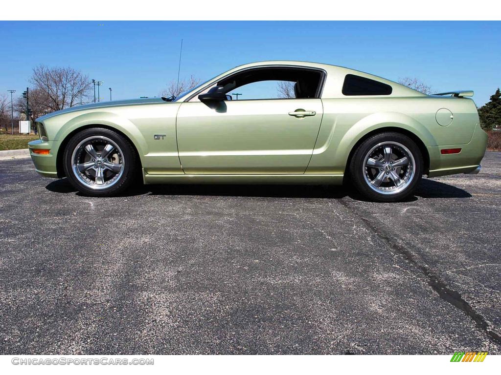 2005 Mustang GT Premium Coupe - Legend Lime Metallic / Dark Charcoal photo #3