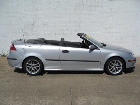 Silver Metallic 2004 Saab 9-3 Aero Convertible