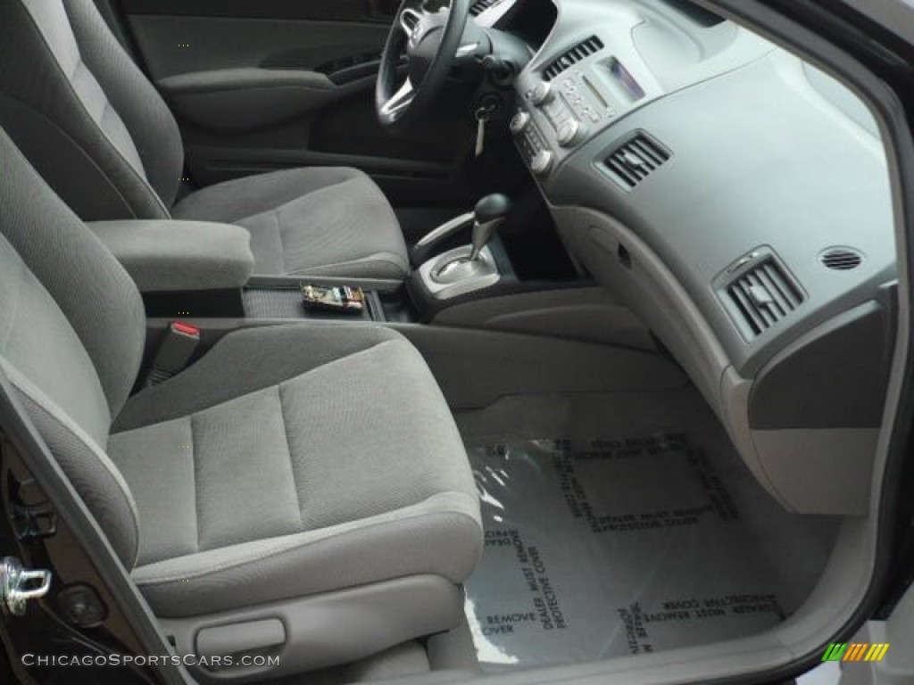 2009 Civic LX Sedan - Crystal Black Pearl / Gray photo #10