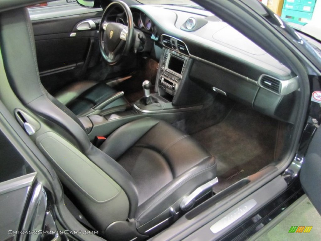 2007 911 Turbo Coupe - Basalt Black Metallic / Black photo #33