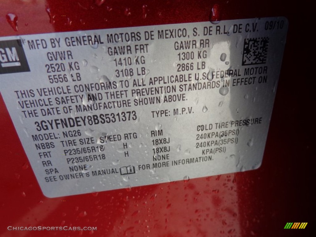 2011 SRX 4 V6 AWD - Crystal Red Tintcoat / Ebony/Titanium photo #14