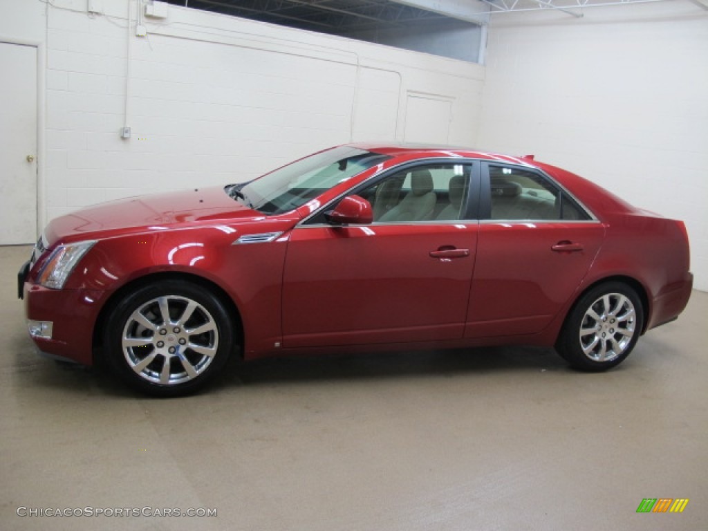 2009 CTS 4 AWD Sedan - Crystal Red / Cashmere/Cocoa photo #5