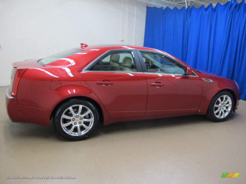 2009 CTS 4 AWD Sedan - Crystal Red / Cashmere/Cocoa photo #10