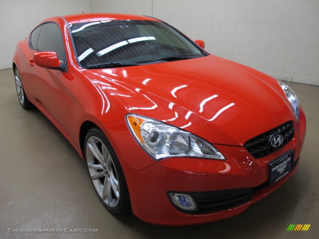 2012 Genesis Coupe 3.8 R-Spec - Tsukuba Red / Black Leather/Red Cloth photo #1