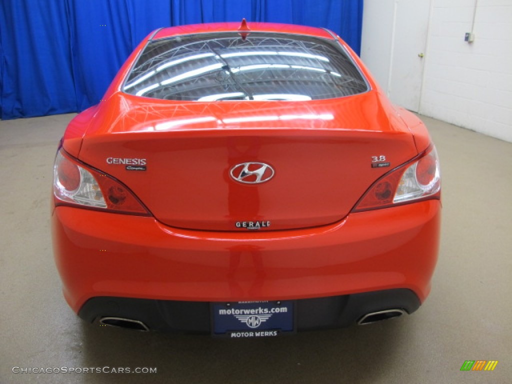 2012 Genesis Coupe 3.8 R-Spec - Tsukuba Red / Black Leather/Red Cloth photo #7