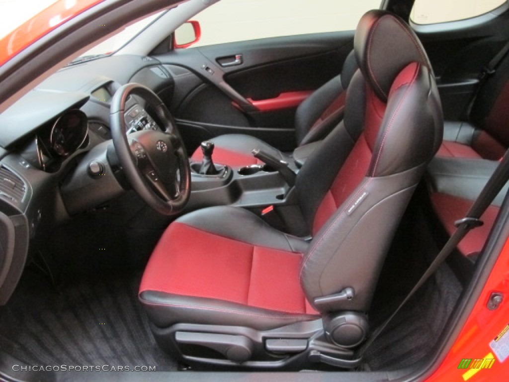 2012 Genesis Coupe 3.8 R-Spec - Tsukuba Red / Black Leather/Red Cloth photo #17