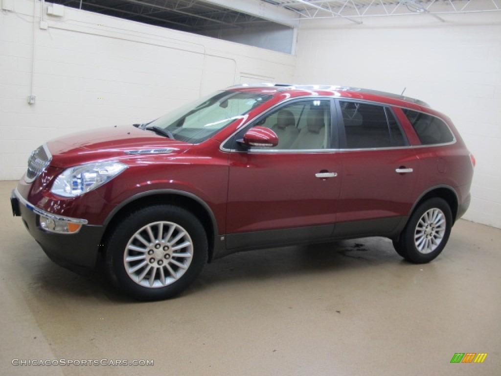 2008 Enclave CXL AWD - Red Jewel / Cashmere/Cocoa photo #5
