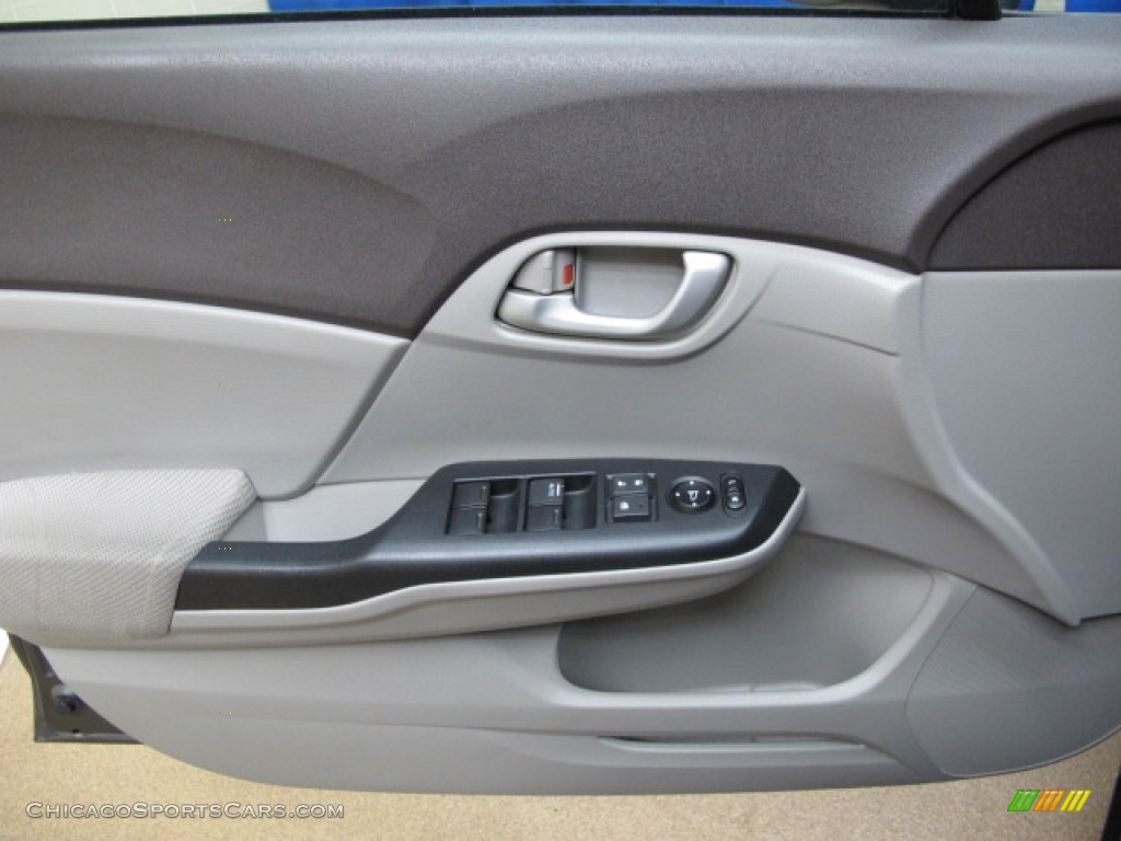 2012 Civic LX Sedan - Polished Metal Metallic / Beige photo #38