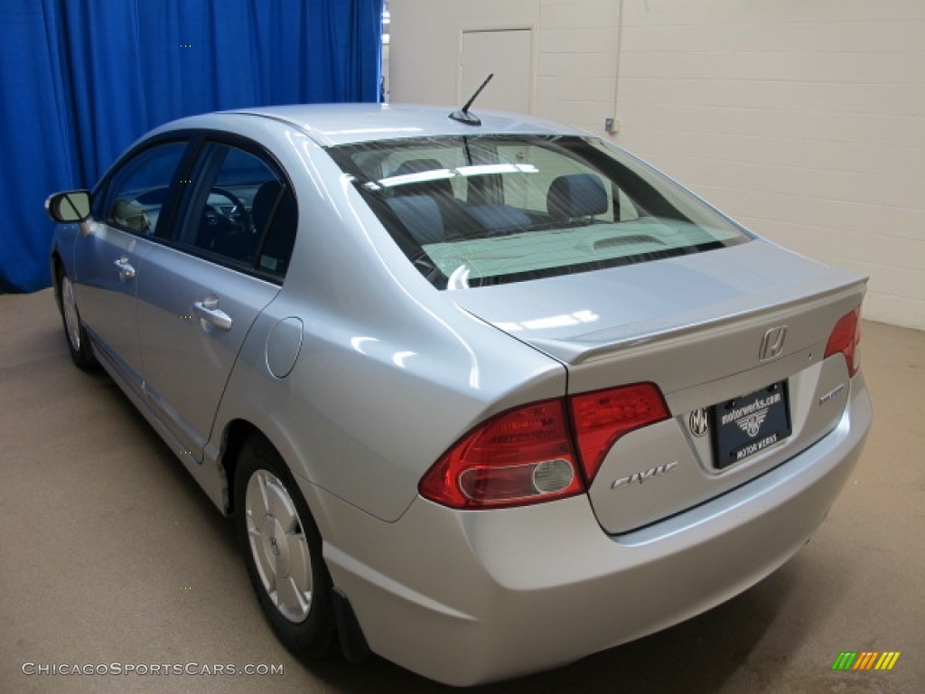 2007 Civic Hybrid Sedan - Alabaster Silver Metallic / Blue photo #6