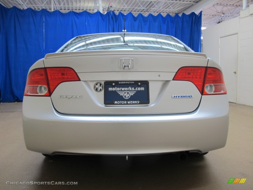 2007 Civic Hybrid Sedan - Alabaster Silver Metallic / Blue photo #7