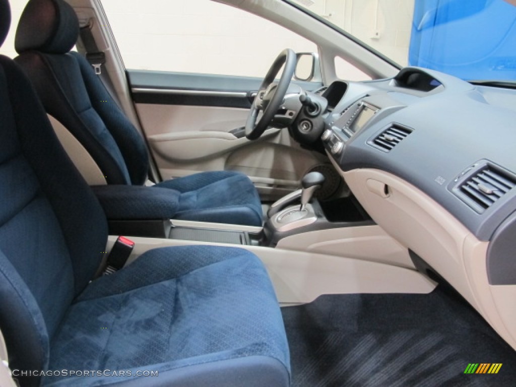 2007 Civic Hybrid Sedan - Alabaster Silver Metallic / Blue photo #22