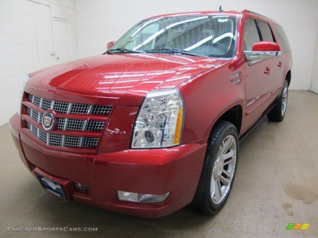 2014 Escalade Premium AWD - Crystal Red Tintcoat / Cashmere/Cocoa photo #3
