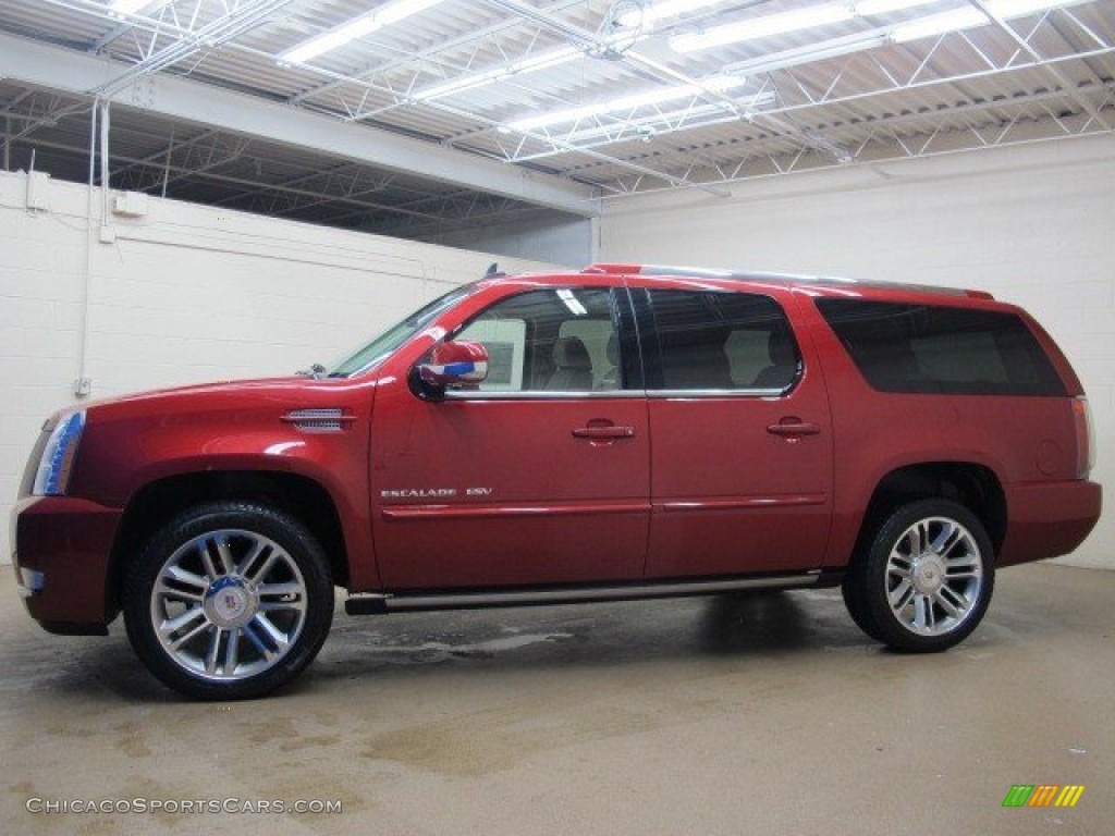 2014 Escalade Premium AWD - Crystal Red Tintcoat / Cashmere/Cocoa photo #4