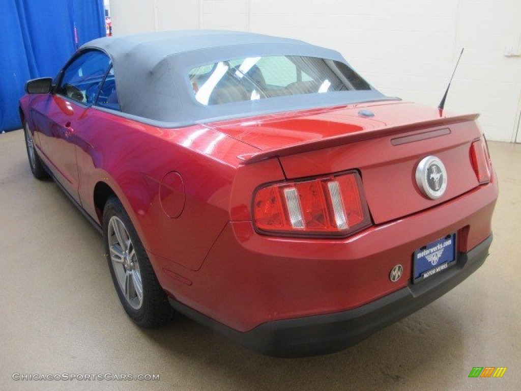 2010 Mustang V6 Premium Convertible - Red Candy Metallic / Saddle photo #6