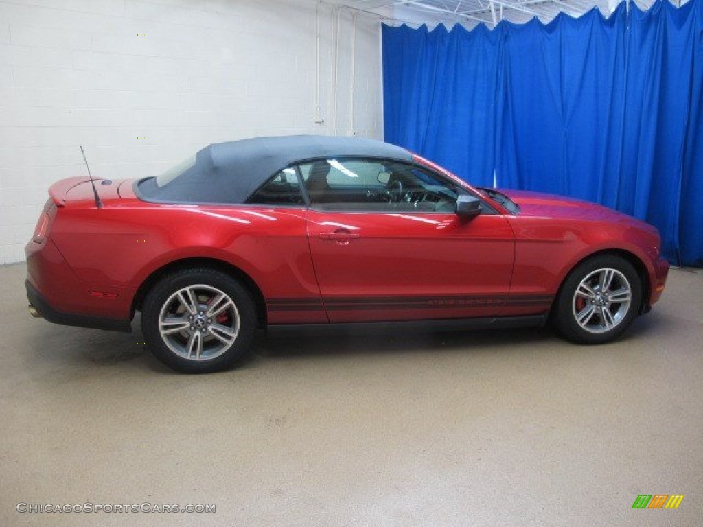 2010 Mustang V6 Premium Convertible - Red Candy Metallic / Saddle photo #10