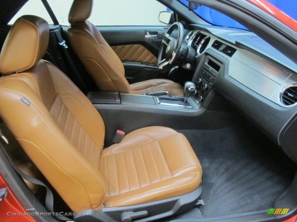 2010 Mustang V6 Premium Convertible - Red Candy Metallic / Saddle photo #21