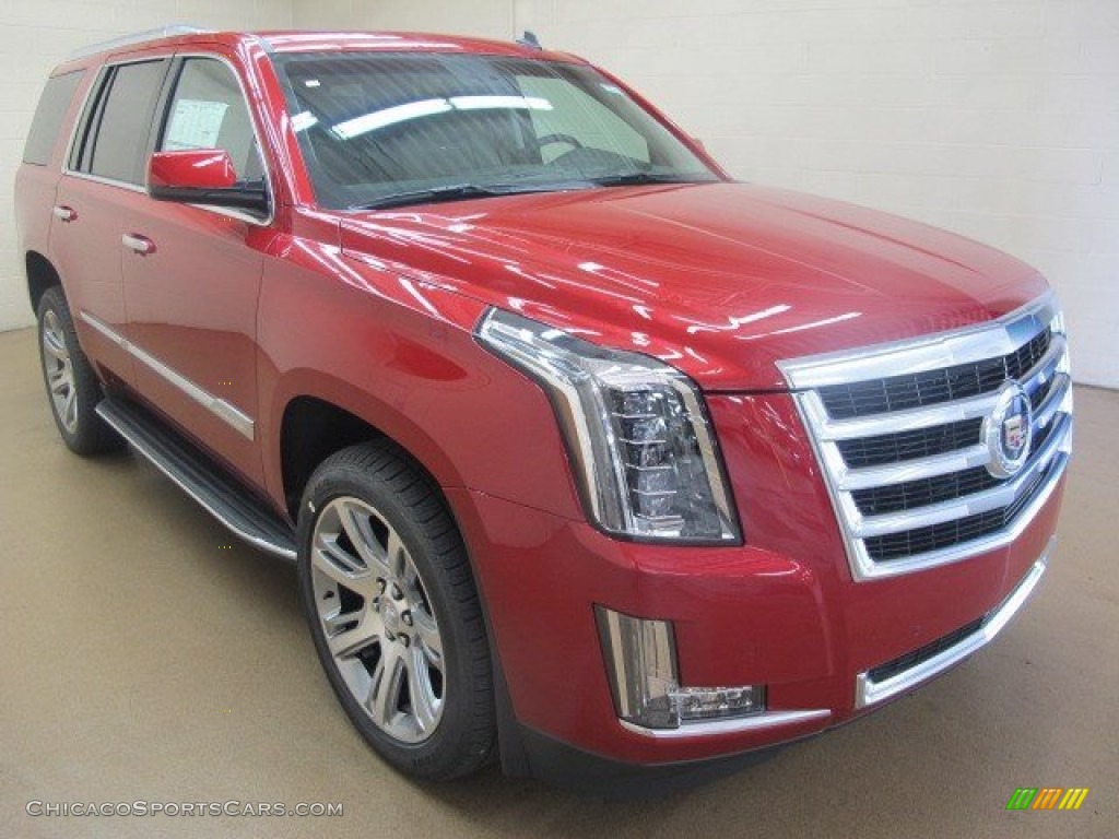 Crystal Red Tintcoat / Shale/Cocoa Cadillac Escalade Luxury 4WD